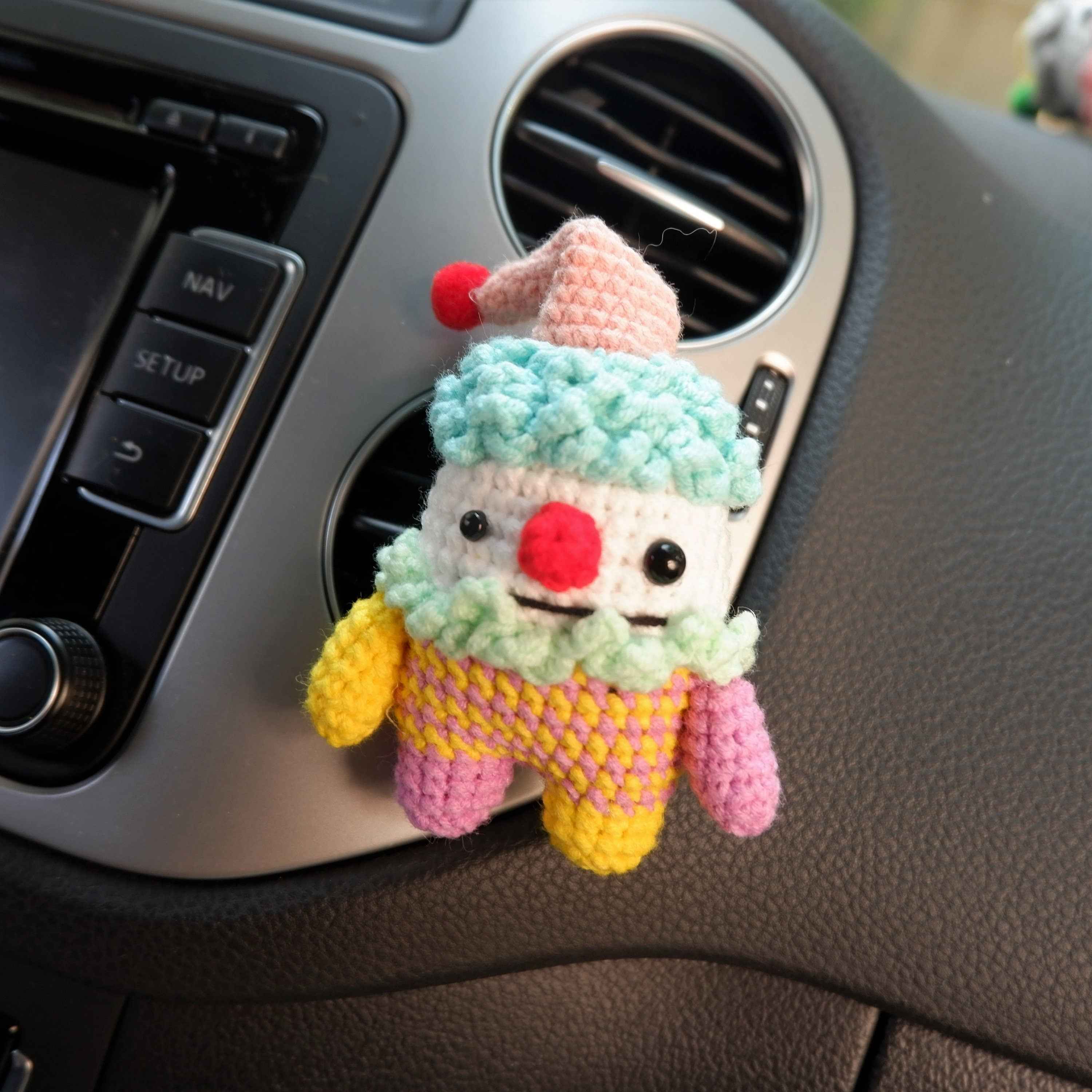 Car Vent Clips- Crochet Clown