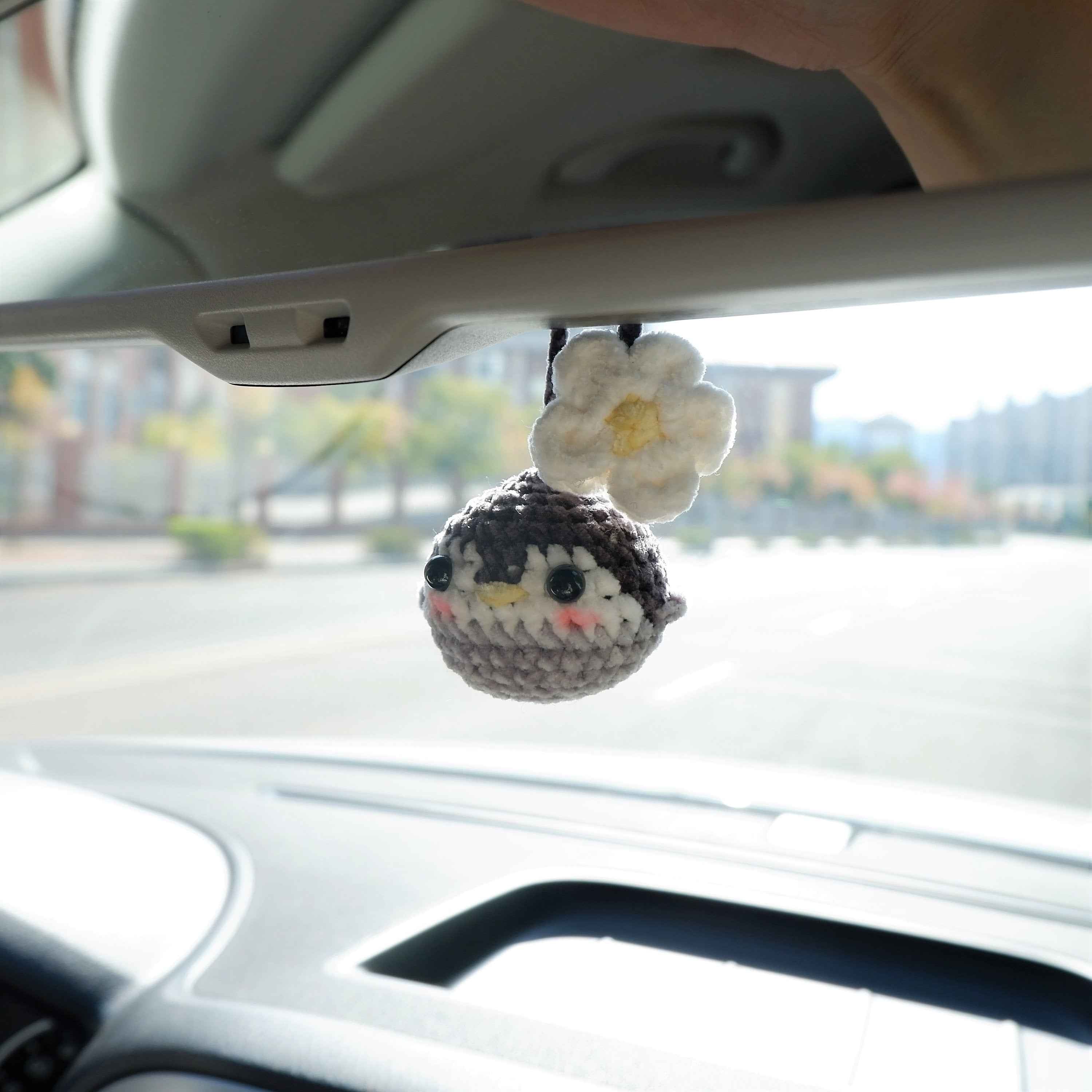 Car Mirror Hanging Accessories- Fluffy Penguin/Avocado & Daisy