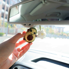 Car Mirror Hanging Accessories- Fluffy Penguin/Avocado & Daisy