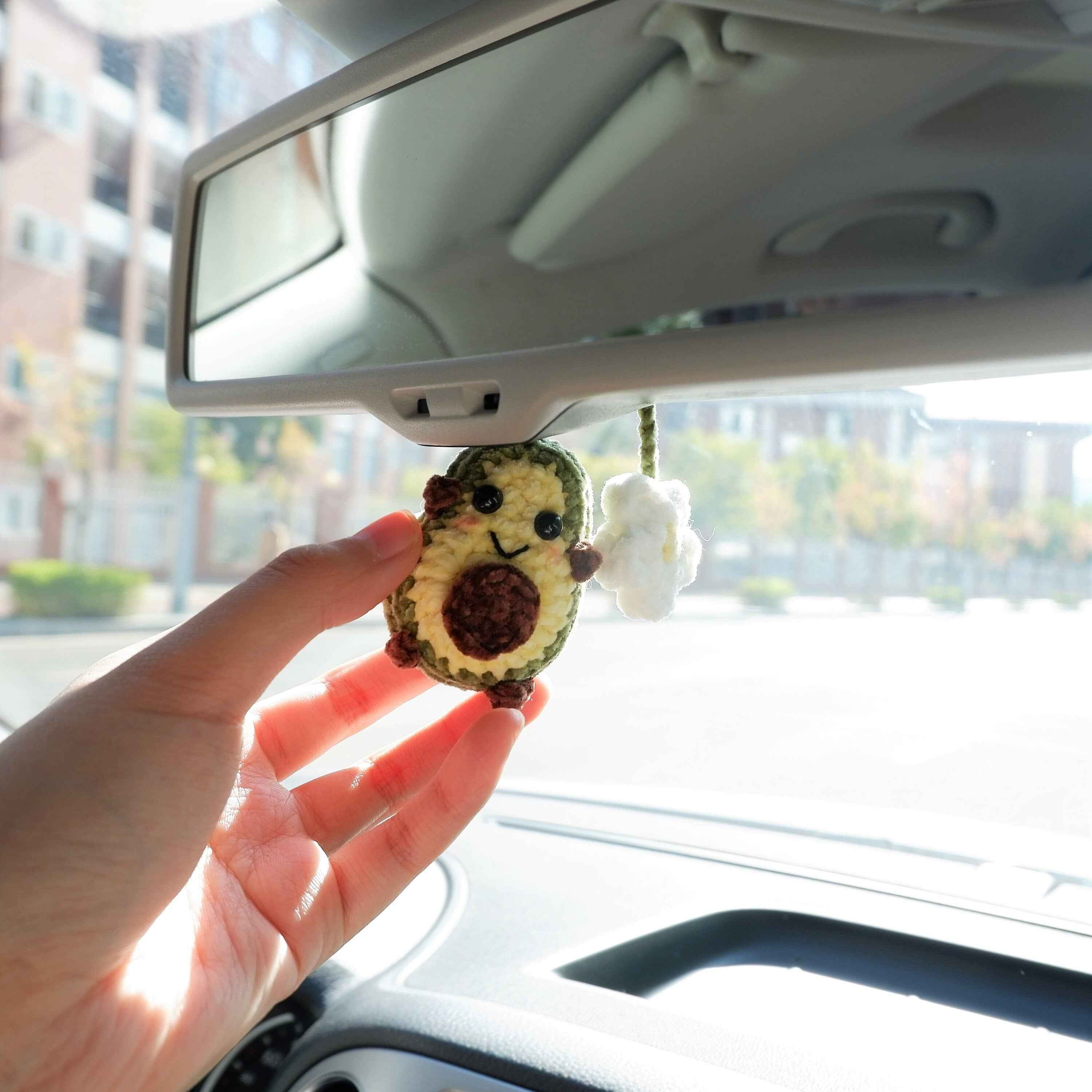 Car Mirror Hanging Accessories- Fluffy Penguin/Avocado & Daisy