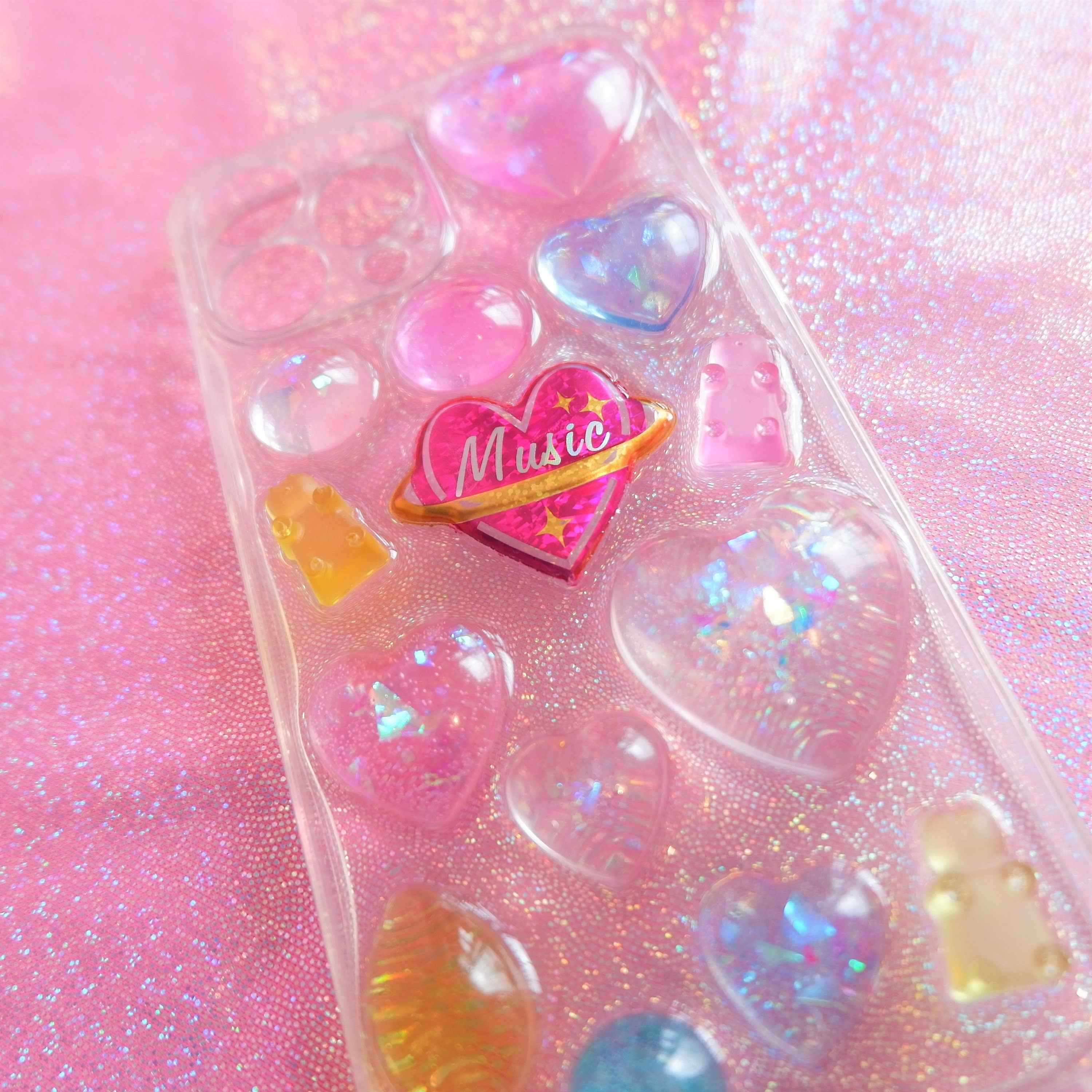 Resin 3D Phone Case- Bling Hearts