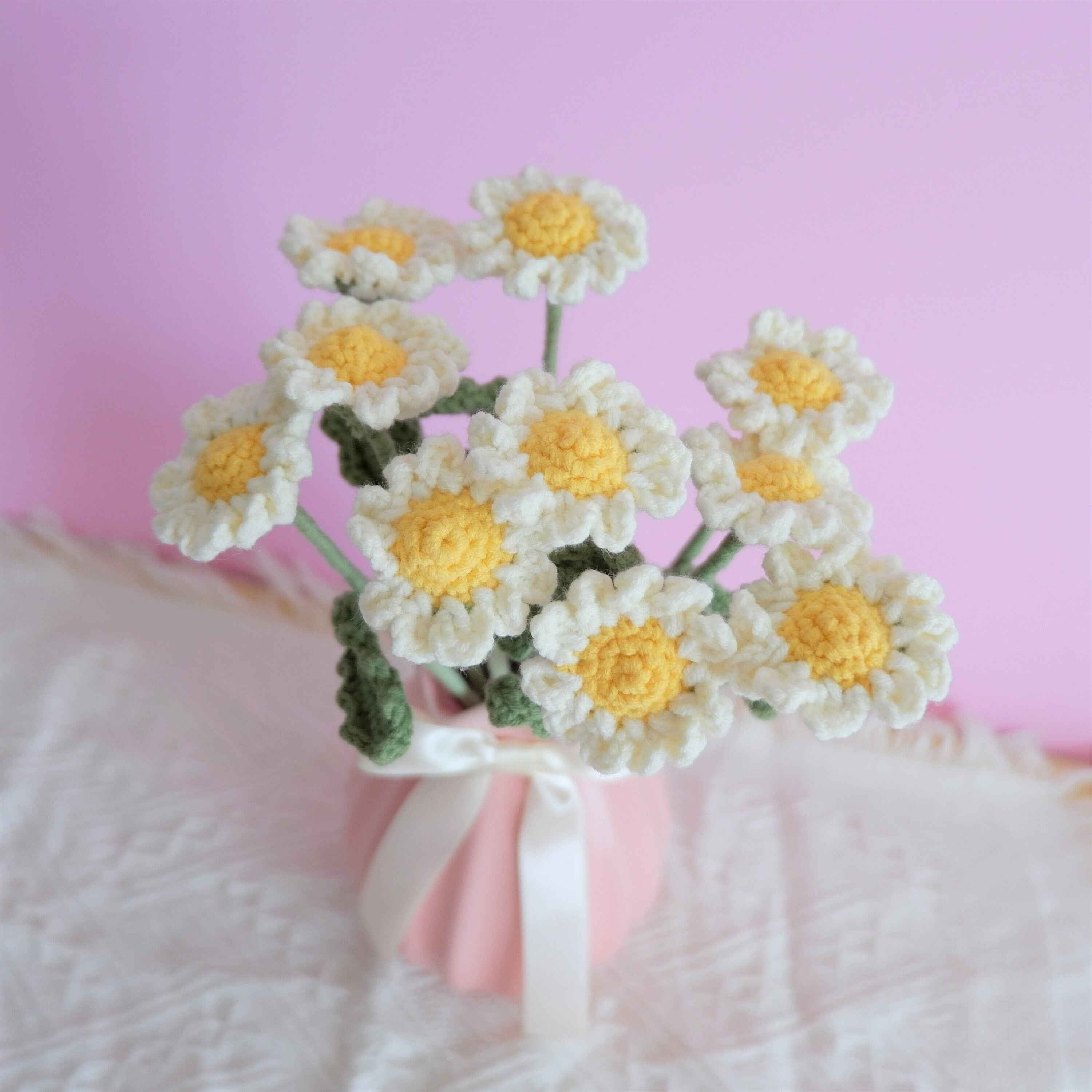 Crochet Flower Bouquet- White Daisy