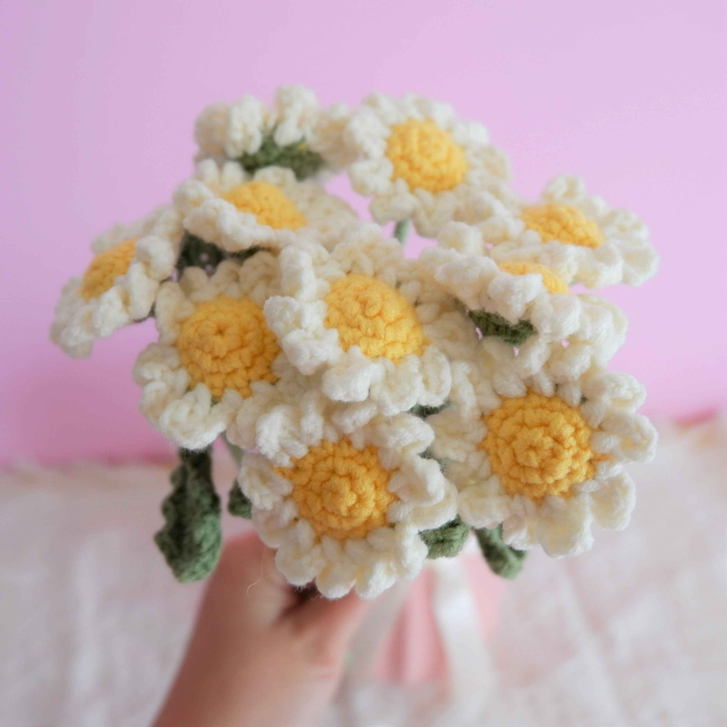 Crochet Flower Bouquet- White Daisy