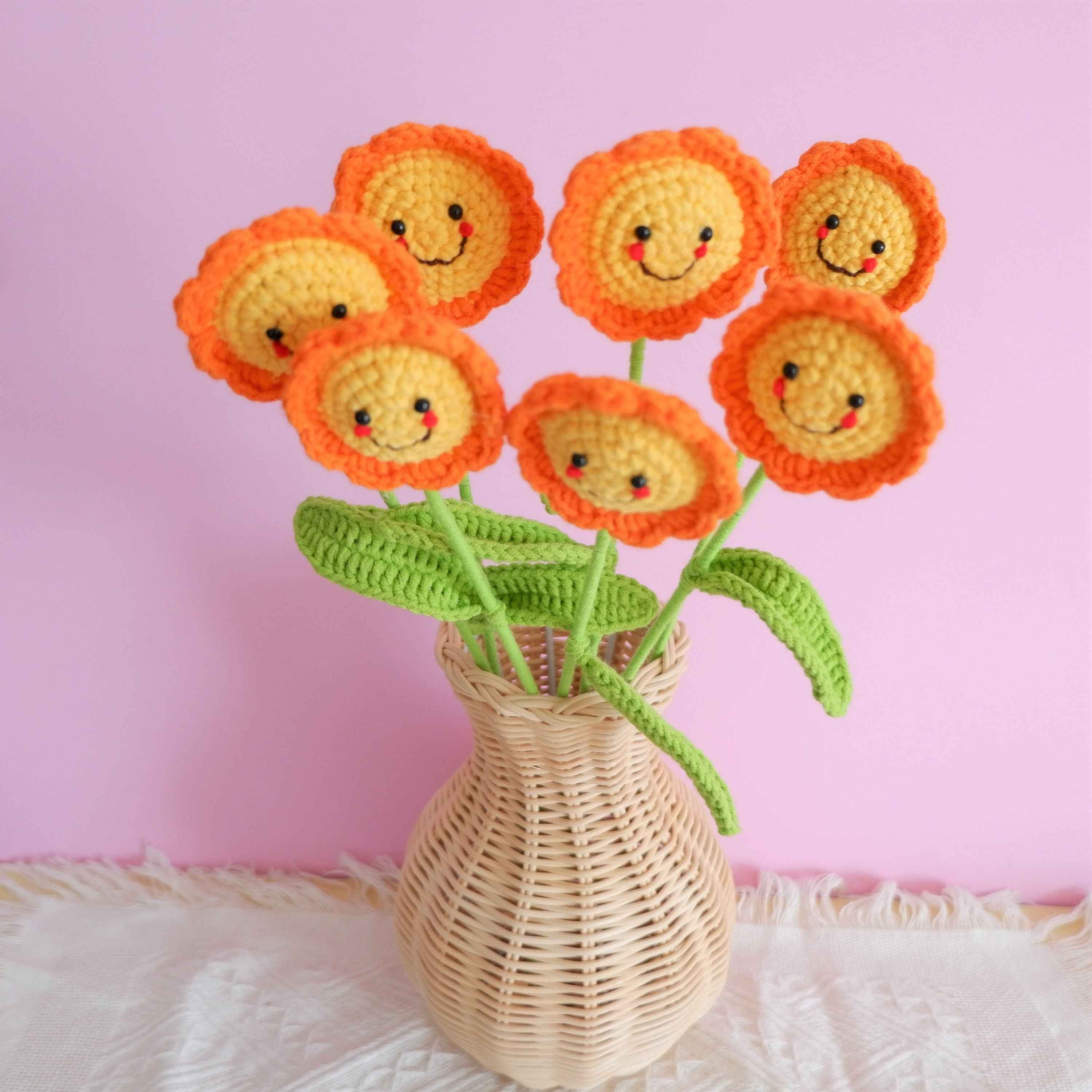 Crochet Flower Bouquet - Smiley Sun