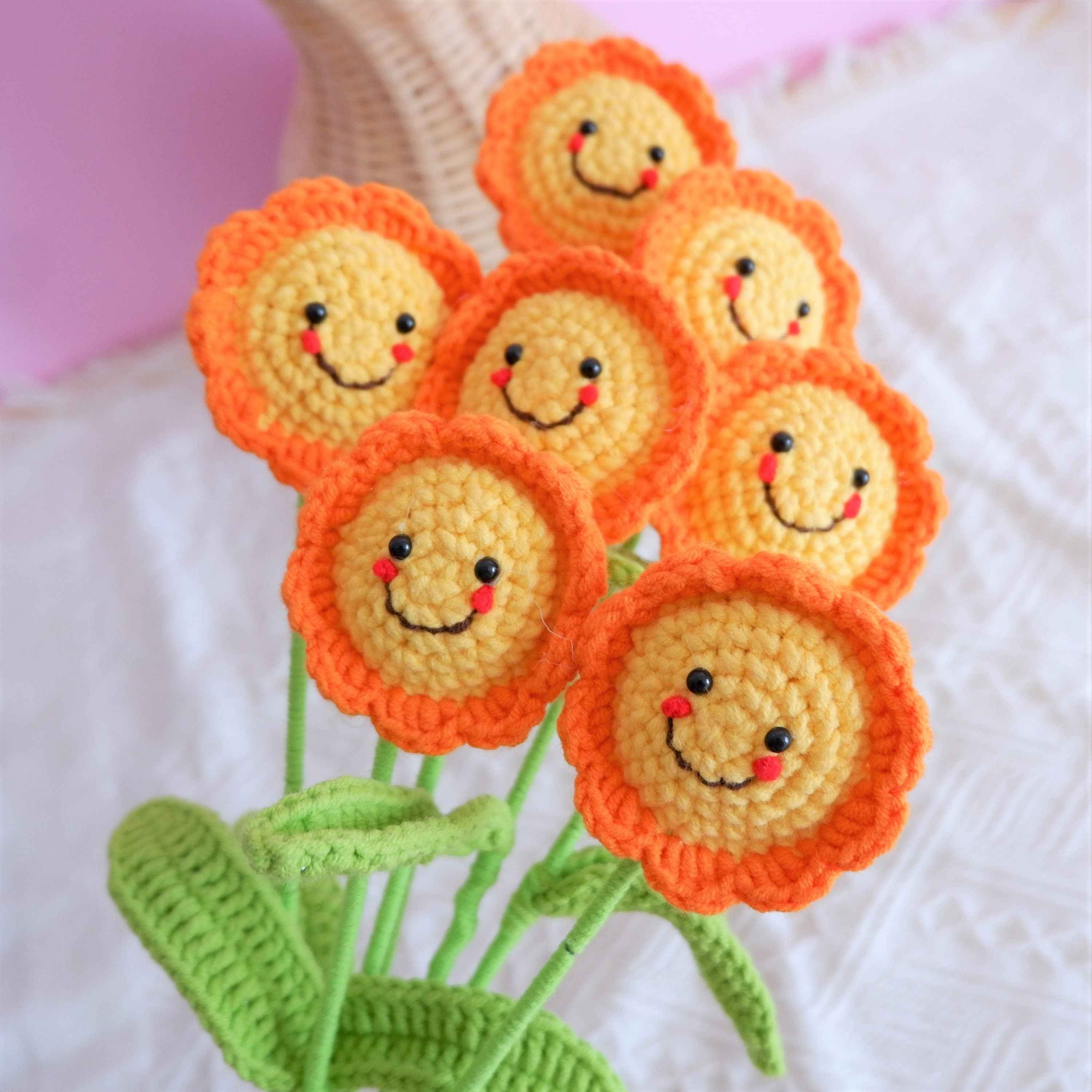 Crochet Flower Bouquet - Smiley Sun