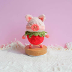 Crochet Car Dashboard Decor- Strawberry Piggy