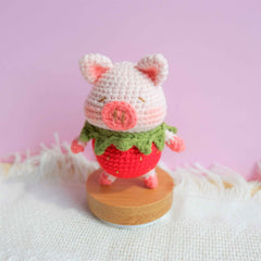 Crochet Car Dashboard Decor- Strawberry Piggy
