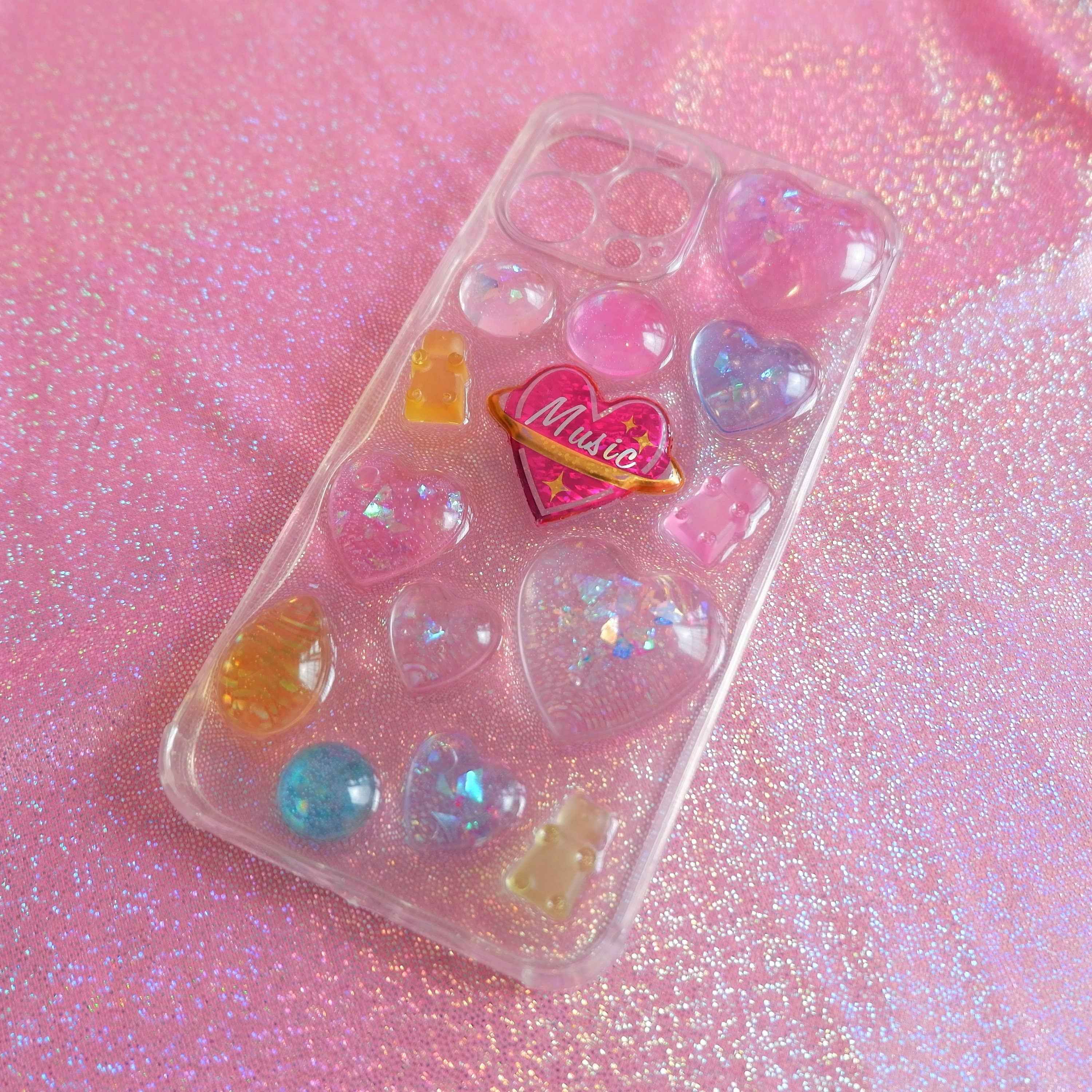 Resin 3D Phone Case- Bling Hearts