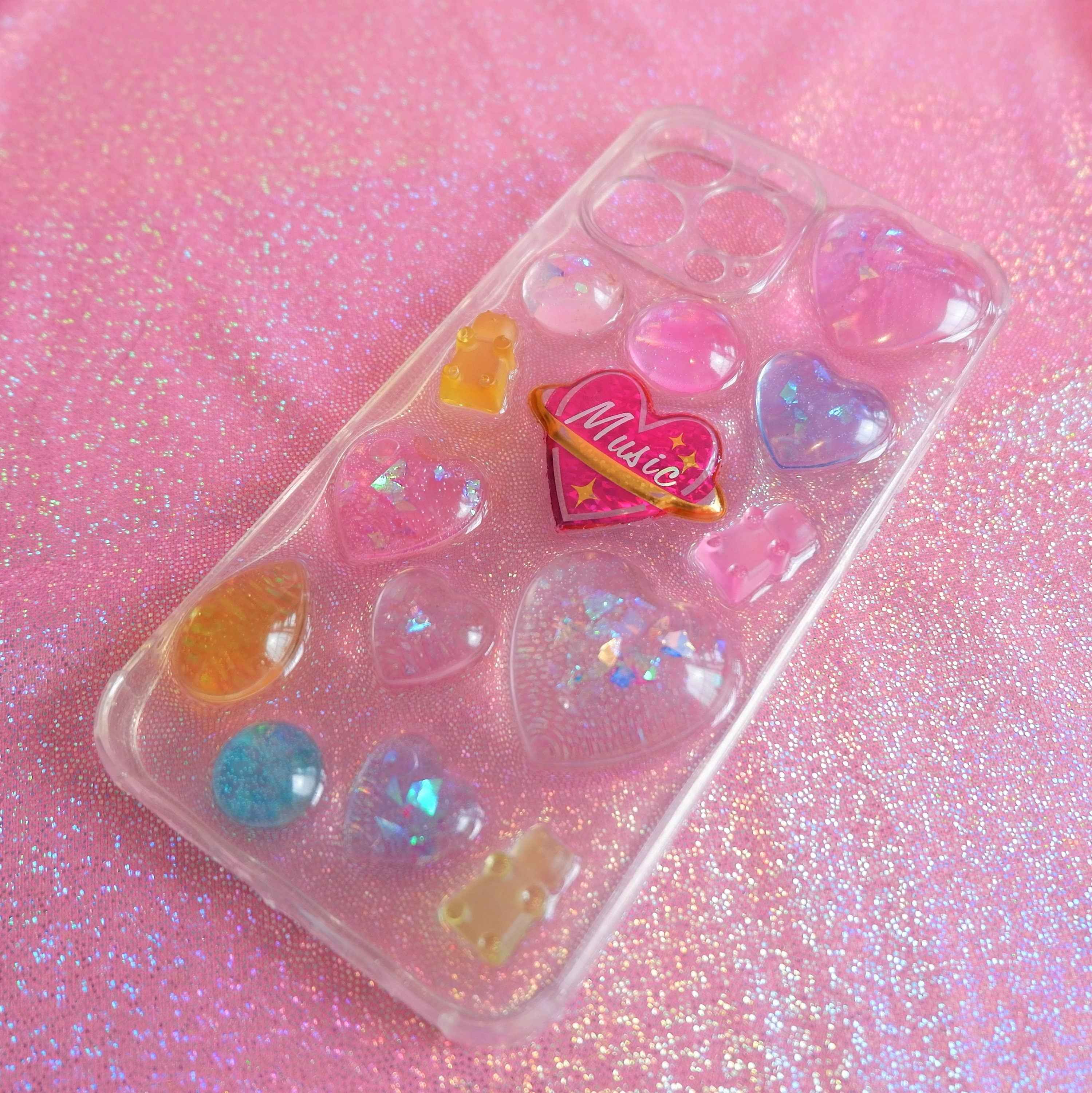 Resin 3D Phone Case- Bling Hearts