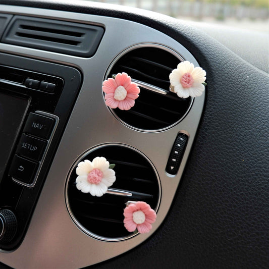 4pcs Car Vent Clips- Clay Flower