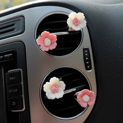 4pcs Car Vent Clips- Clay Flower