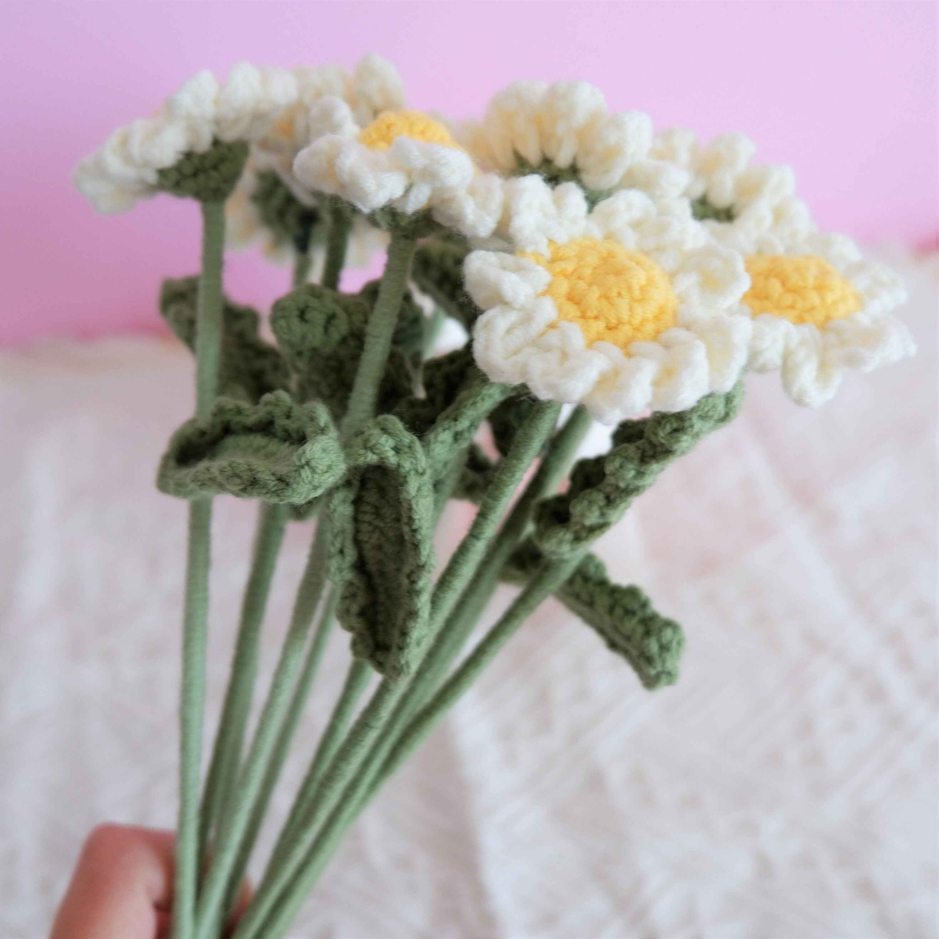 Crochet Flower Bouquet- White Daisy