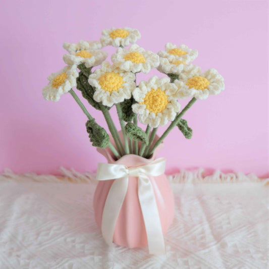 Crochet Flower Bouquet- White Daisy