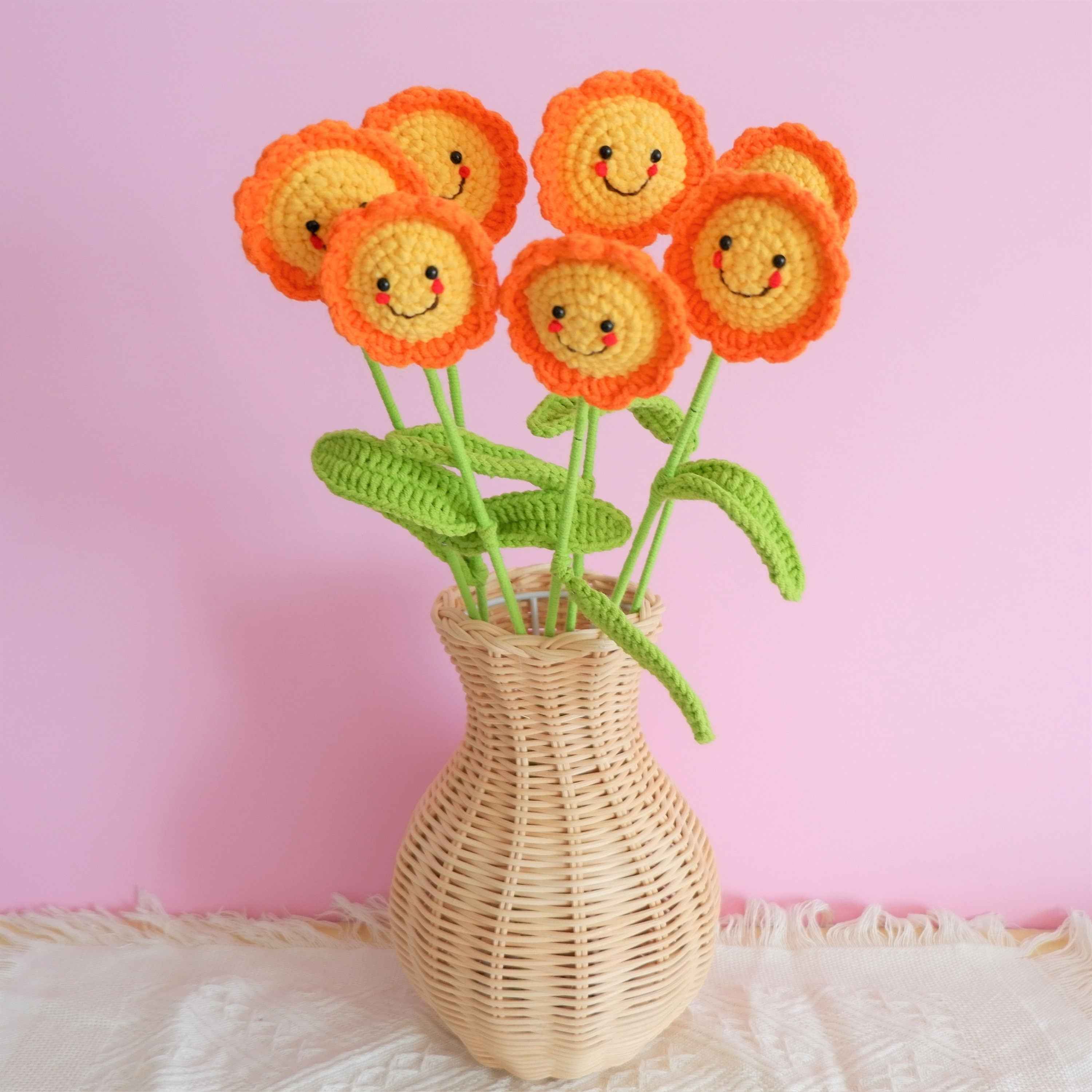 Crochet Flower Bouquet - Smiley Sun