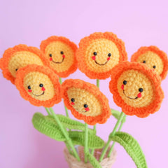 Crochet Flower Bouquet - Smiley Sun