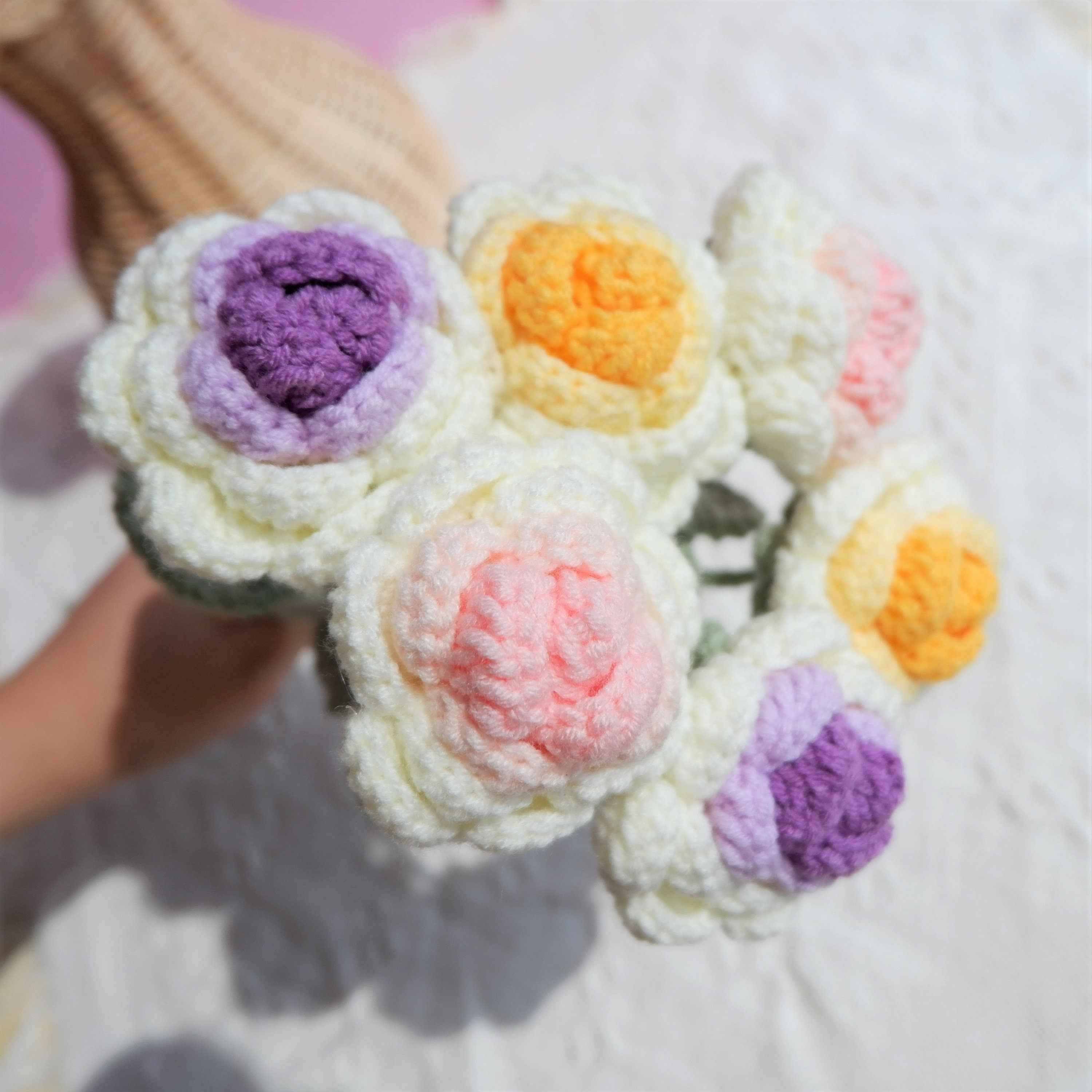 Crochet Flower Bouquet- Gradient Rose