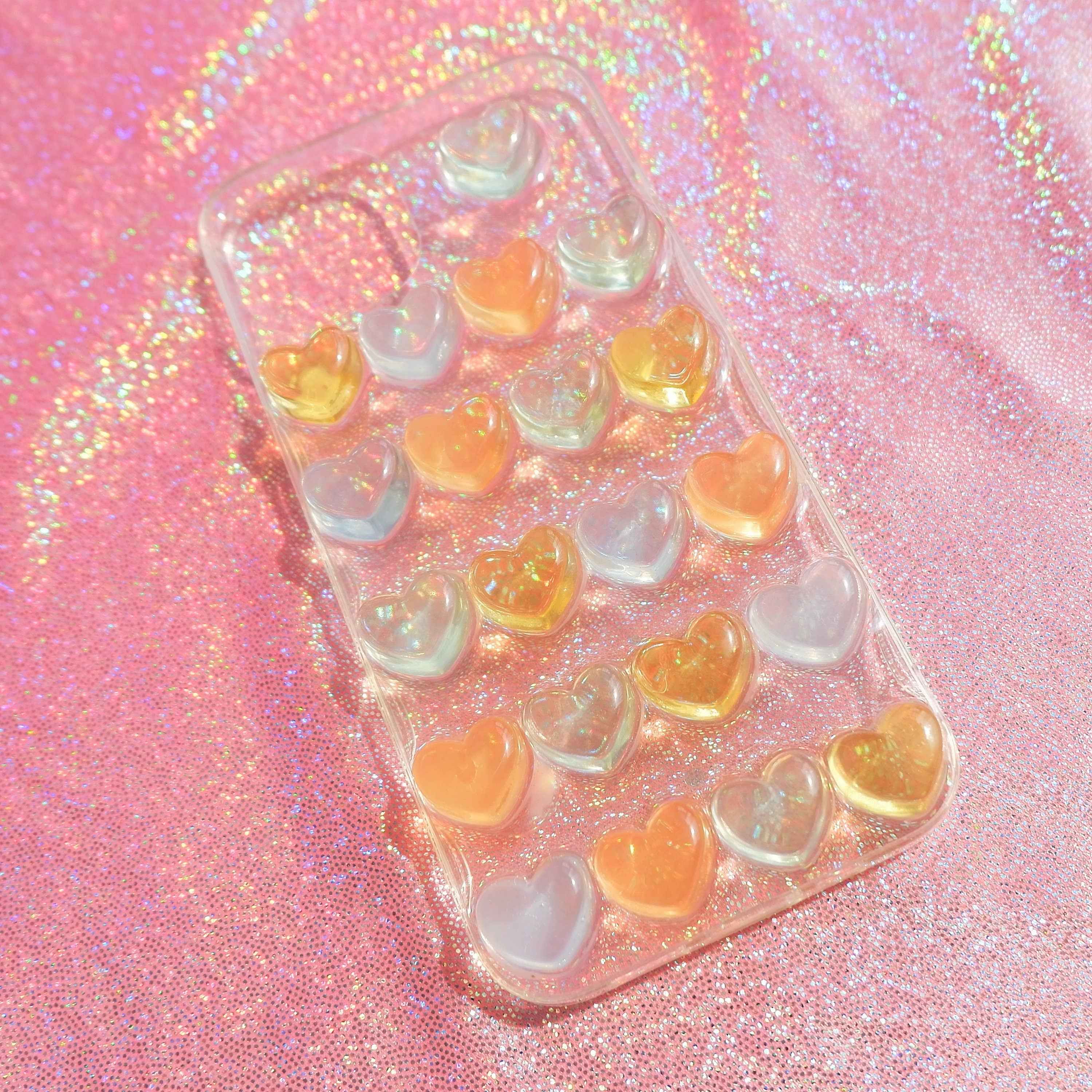 Resin Phone Case- Glitter Hearts