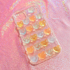 Resin Phone Case- Glitter Hearts