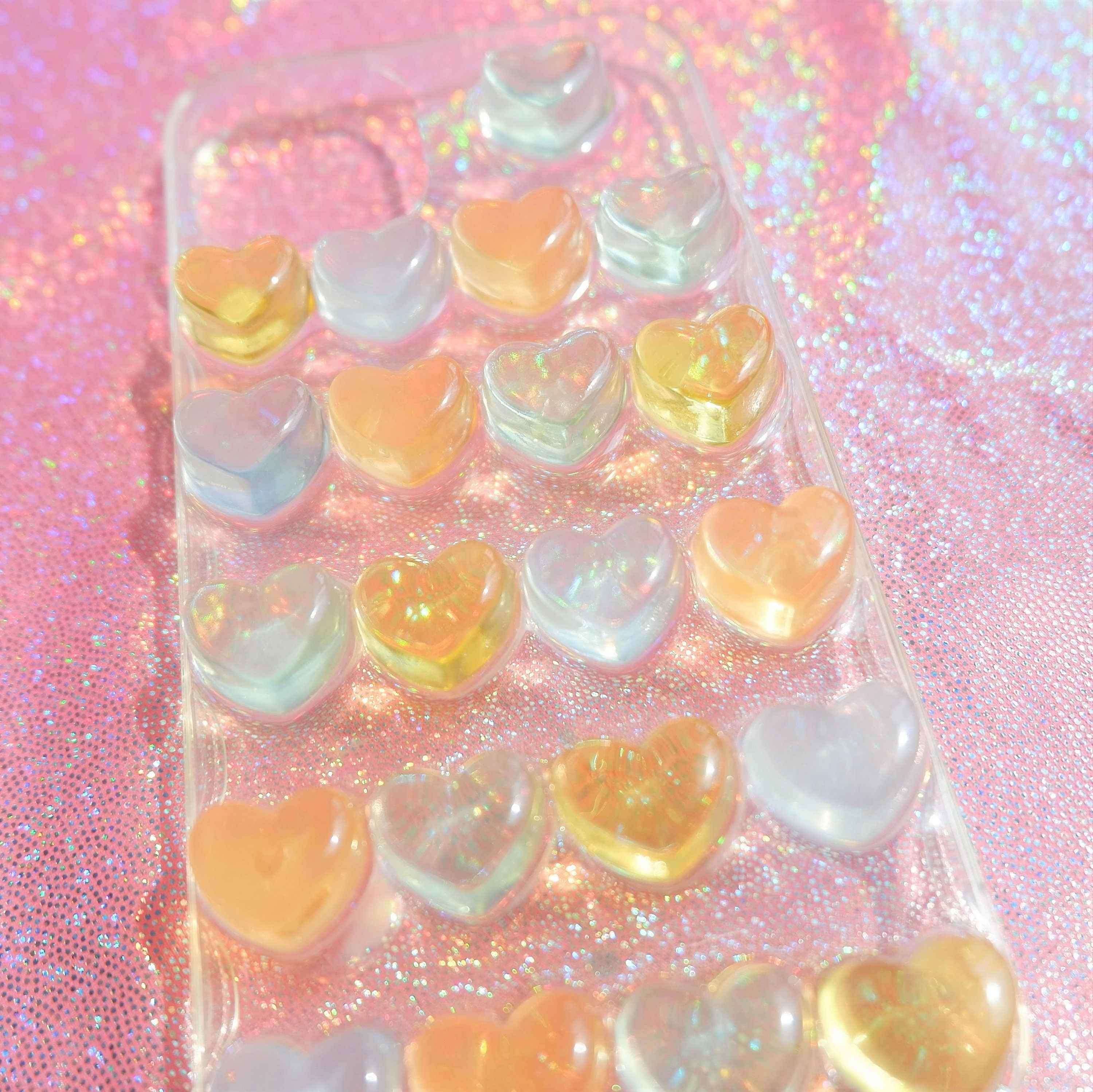 Resin Phone Case- Glitter Hearts