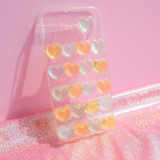 Resin Phone Case- Glitter Hearts