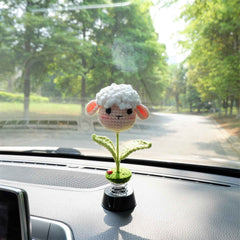 Crochet Bobblehead Car Dashboard Decor- Lion/Bunny/Deer/Sheep