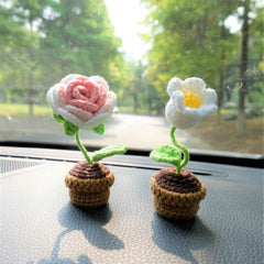 3pcs/2Pcs Car Interior Accessories, Mini Potted Rose/Lily of the Valley