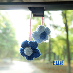 2Pcs Crochet Car Hanging Accessories- Fluffy Flower