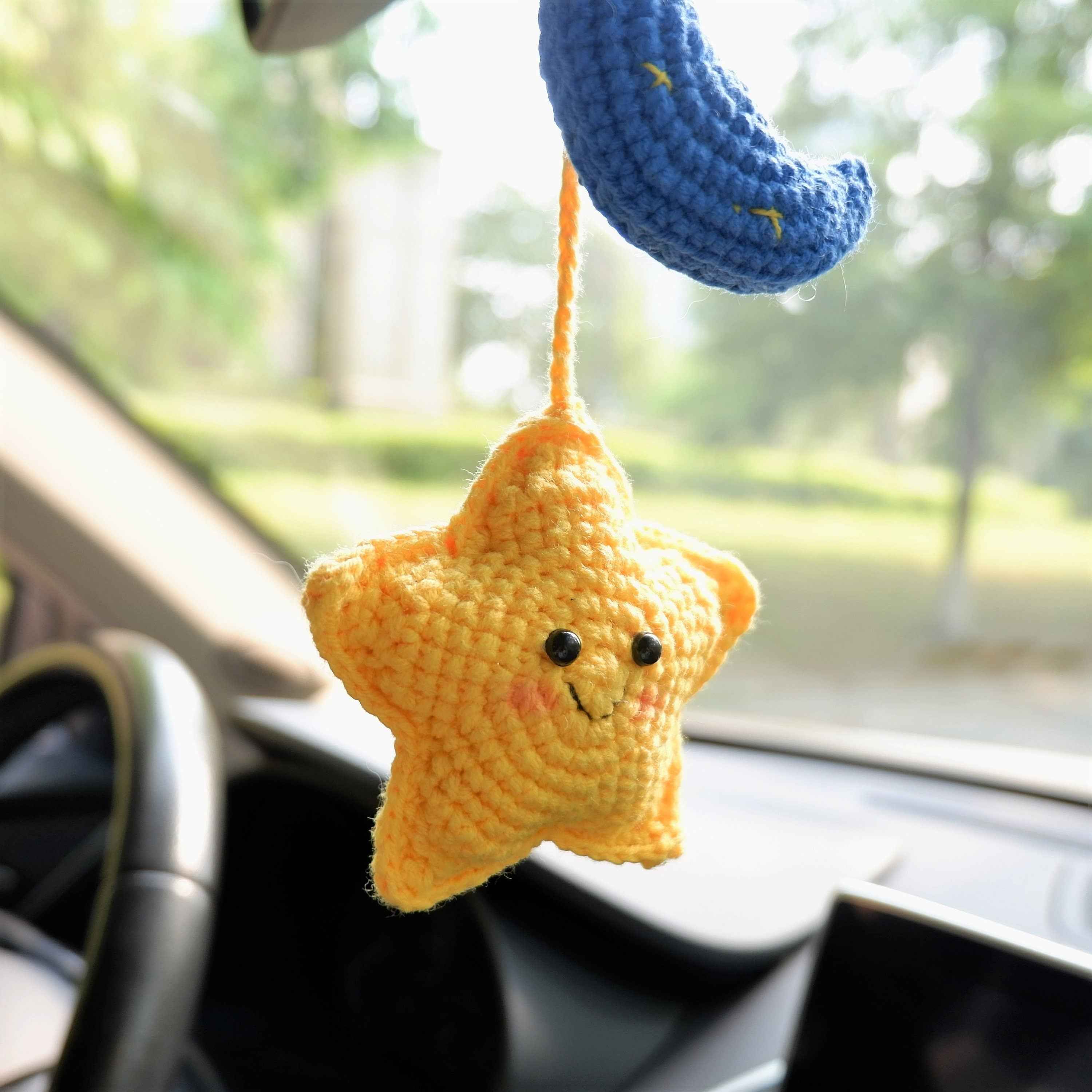 Car Mirror Hanging Accessories- Smiley Star & Moon