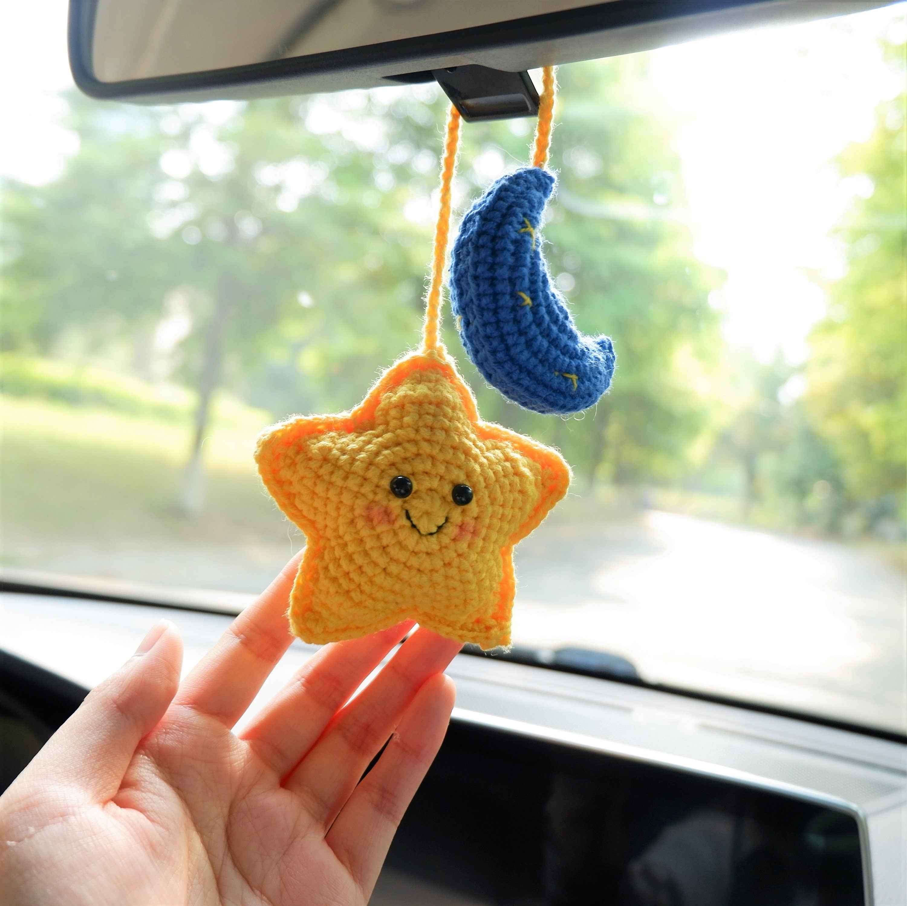 Car Mirror Hanging Accessories- Smiley Star & Moon