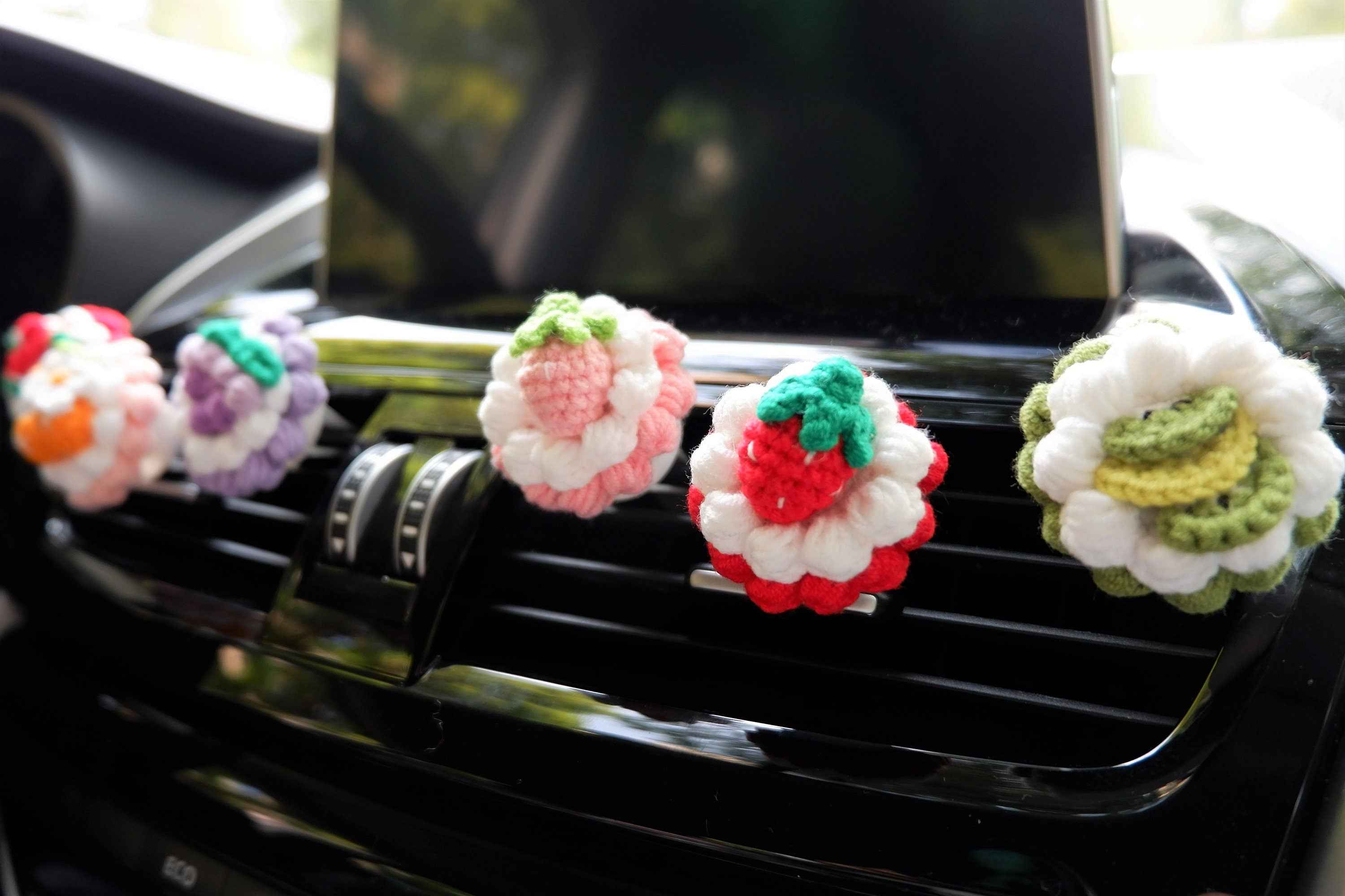 Crochet Car Vent Clips Air Freshener- Fruit Pie