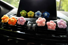 Crochet Car Vent Clips Air Freshener- Fluffy Flower