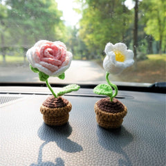 3pcs/2Pcs Car Interior Accessories, Mini Potted Rose/Lily of the Valley