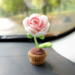 3pcs/2Pcs Car Interior Accessories, Mini Potted Rose/Lily of the Valley