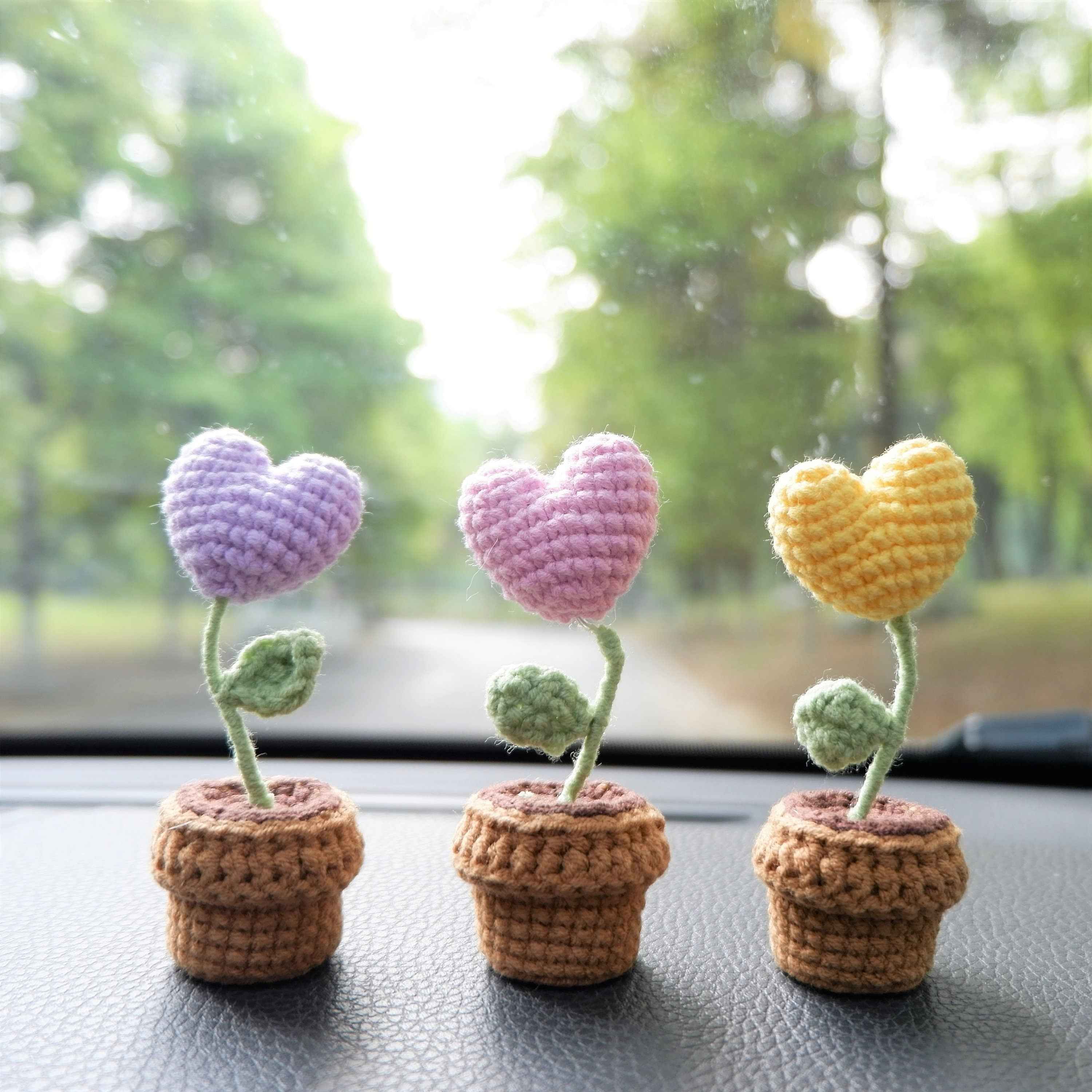 3pcs/2Pcs Car Accessories- Mini Hearts Flower