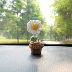 3pcs/2Pcs Mini Car Accessories- Mini Potted Sunflower/Daisy