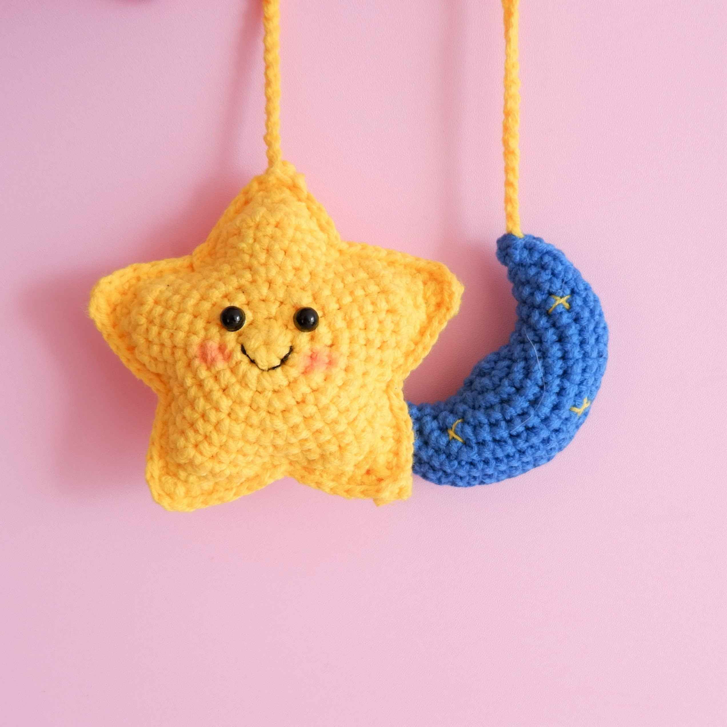 Car Mirror Hanging Accessories- Smiley Star & Moon