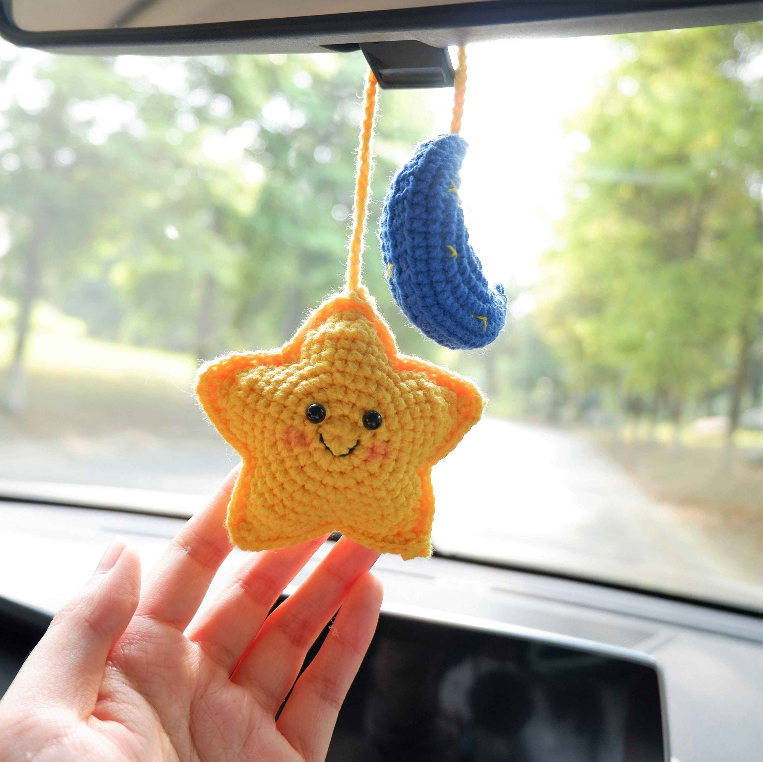 Car Mirror Hanging Accessories- Smiley Star & Moon