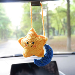 Car Mirror Hanging Accessories- Smiley Star & Moon