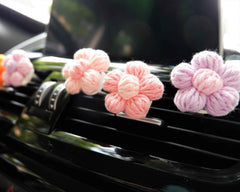 Crochet Car Vent Clips Air Freshener- Fluffy Flower