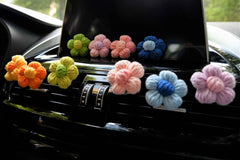 Crochet Car Vent Clips Air Freshener- Fluffy Flower