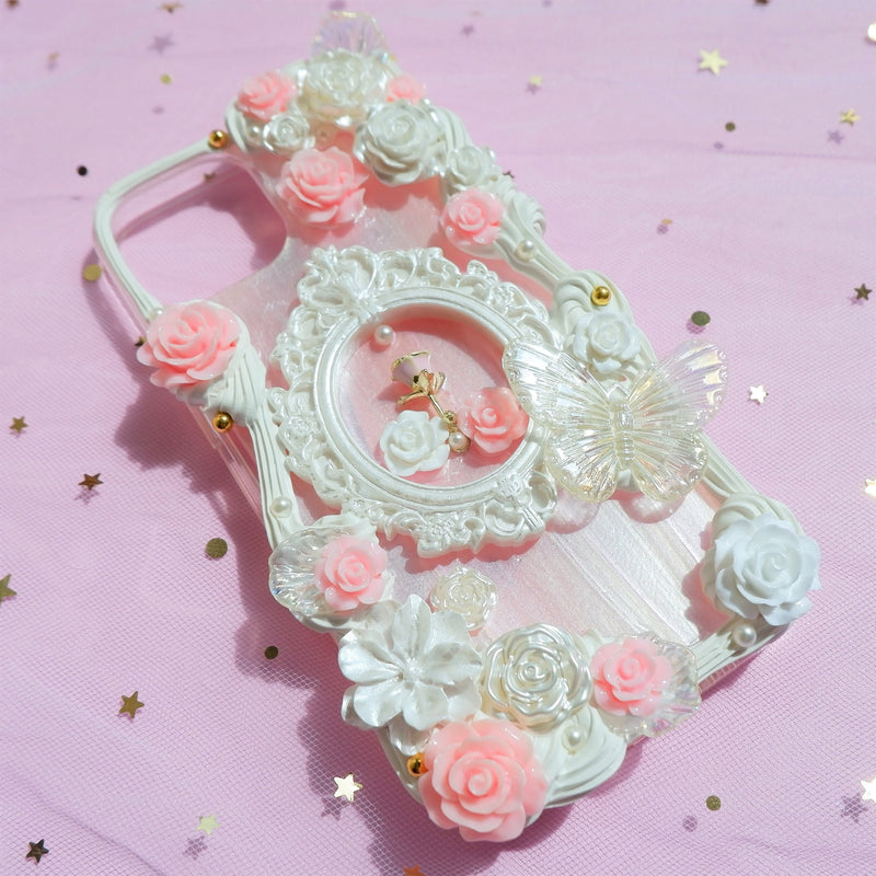 Custom Decoden Phone Case, Elegant Roses Phone Case, Baroque Aesthetic 3D Phone Case, Boho Phone Case for iPhone 12/13/14/15 Pro Max, Galaxy