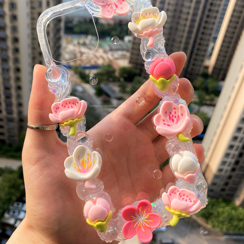 Decoden Phone Case, Flowers/Cherry Blossom Phone Case, Crystal Clear Phone Case, Custom Phone Case for iPhone 11/12/13/14, OnePlus, Galaxy