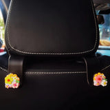 Set of 2 Car Hooks, Decoden Rainbow Daisy Car Organizer, Car Seat Purse Hanger, Car Seat Hook, Car Headrest Hook, Car Accessory for Women