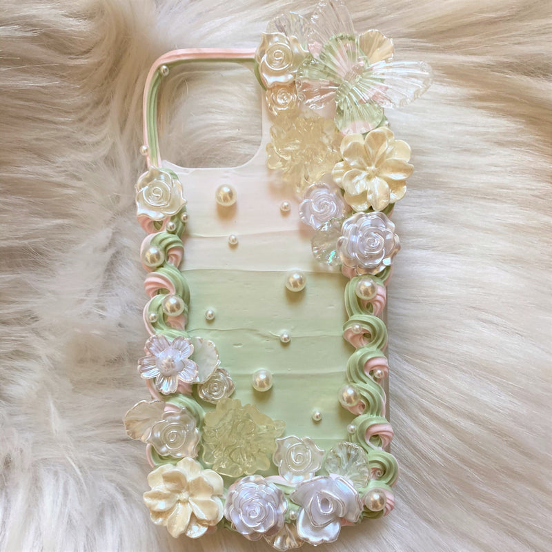 Decoden Phone Case, Vintage Butterfly/Rose/Pearl Phone Case, Baroque Aesthetic Phone Case, Custom Phone Case for iPhone 12/13/14/15 Pro Max