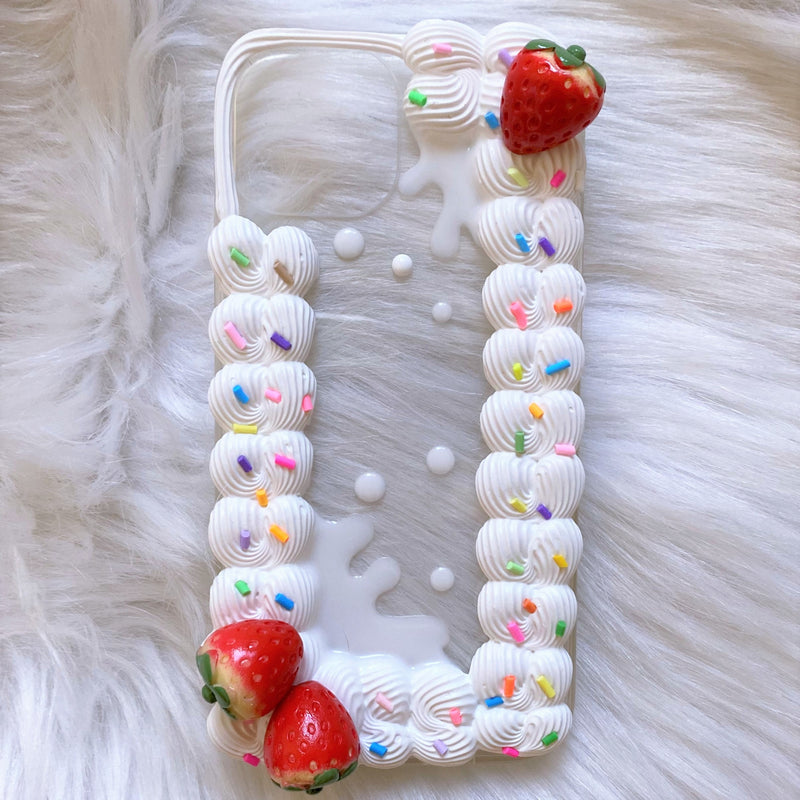 Decoden Phone Case, Strawberry/Sprinkles Phone Case, 3D iPhone Case, Custom Phone Case for iPhone 13/14/15 Pro Max, Galaxy, Christmas Gift