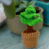 Crochet Plant Car Accessories, Mini Pine Tree Car Dashboard Decor, Boho Interior Car Accessory for Women, Office Desk Decor, Christmas Gift