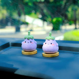 Crochet Eggplant Doll Car Dashboard Decor, Smiley Chunky Eggplant Car Accessory, Cute Car Accessories Interior, Anime Car Accessories