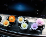 Crochet Daisy Car Vent Clip Air Freshener, Rainbow Daisy Flower Air Vent Clips, Cute Car Accessory Interior for Women, Boho Car Accessories