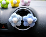 Crochet Flowers Car Vent Clip, Rainbow Daisy Car Air Freshener, Boho Car Accessory for Women, Cute Car Accessories Interior, Kwaii Car Decor