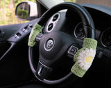 Adjustable Steering Wheel Cover, Crochet Daisy Steering Wheel Cover, Boho Car Interior Accessory for Women, Cute Custom Steering Wheel Cover